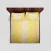 Glace Cotton Elastic Fitted Double Bed Sheet With 2 Pillow Covers (Yellow)