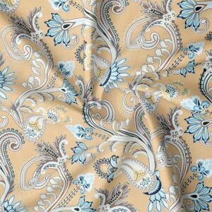 Glace Cotton Double Flat Bedsheet With 2 Pillow Covers (Yellow)