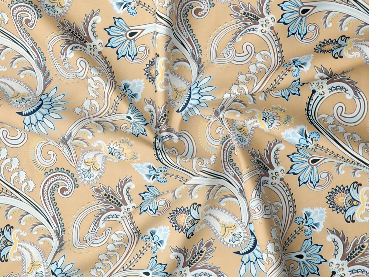 Glace Cotton Double Flat Bedsheet With 2 Pillow Covers (Yellow)