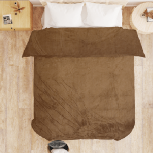 Winter Microfiber Flannel Reversible Double Bed Printed AC Comforter (Brown)3