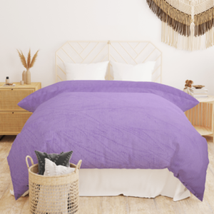 Winter Microfiber Flannel Reversible Double Bed Printed AC Comforter (Purple)