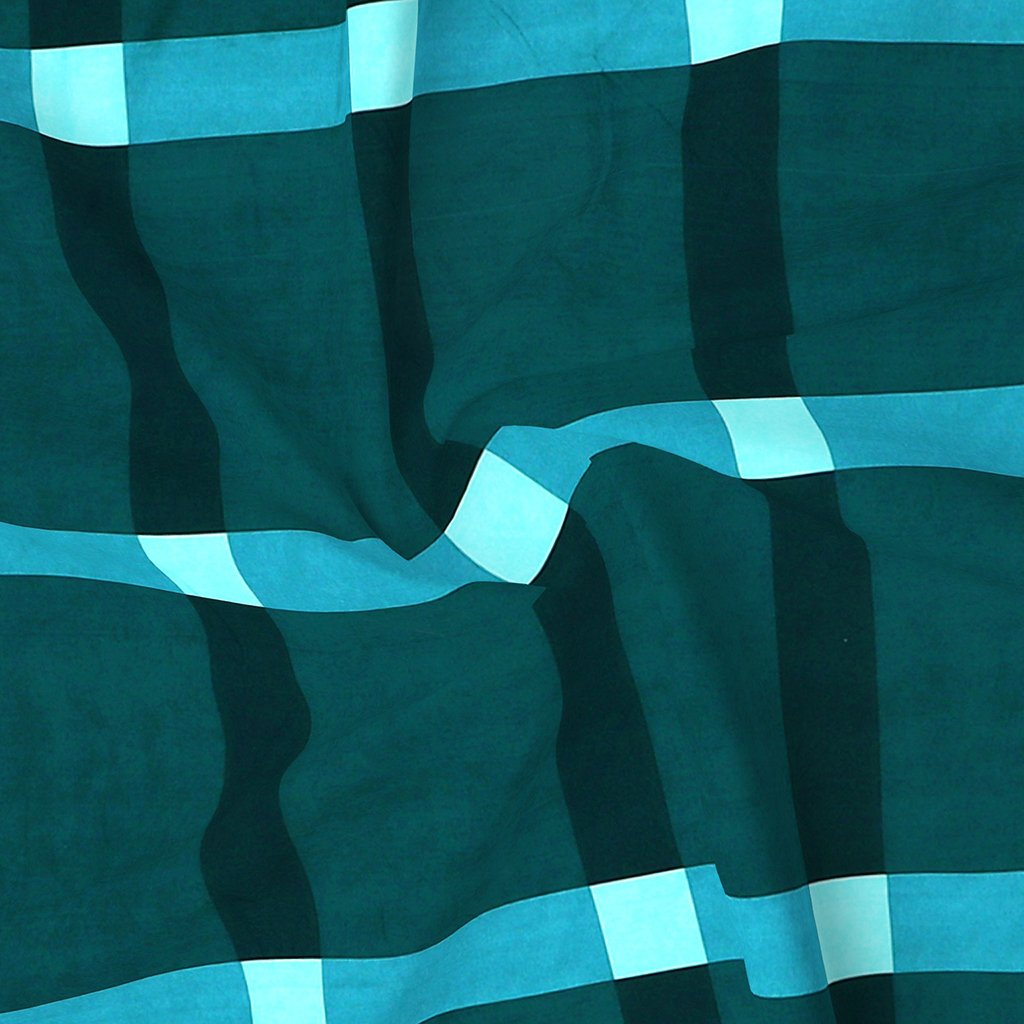 Single Glace Cotton Elastic Fitted Bed Sheet With One Pillow Cover (Teal)