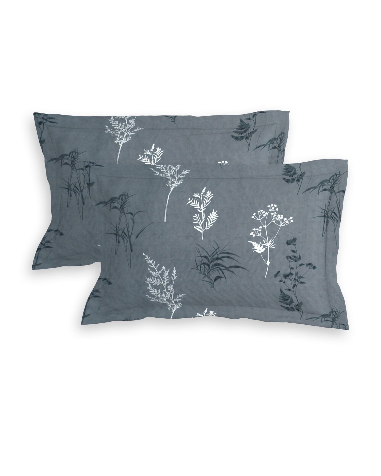 Glace Cotton Double Flat Bedsheet With 2 Pillow Covers (Grey)