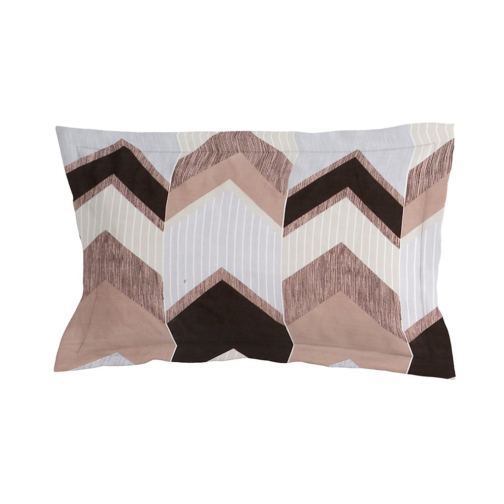 Single Glace Cotton Elastic Fitted Bed Sheet With One Pillow Cover (Brown)