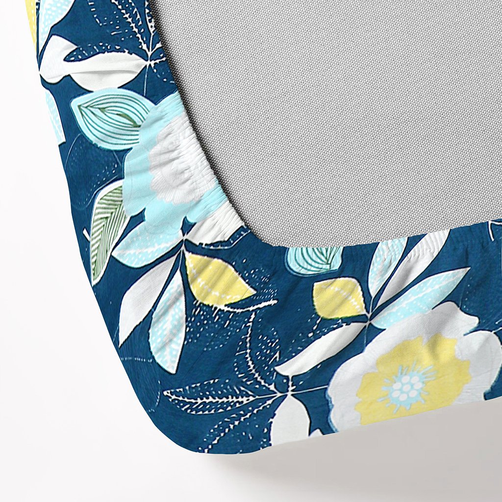 Single Glace Cotton Elastic Fitted Bed Sheet With One Pillow Cover (Green)