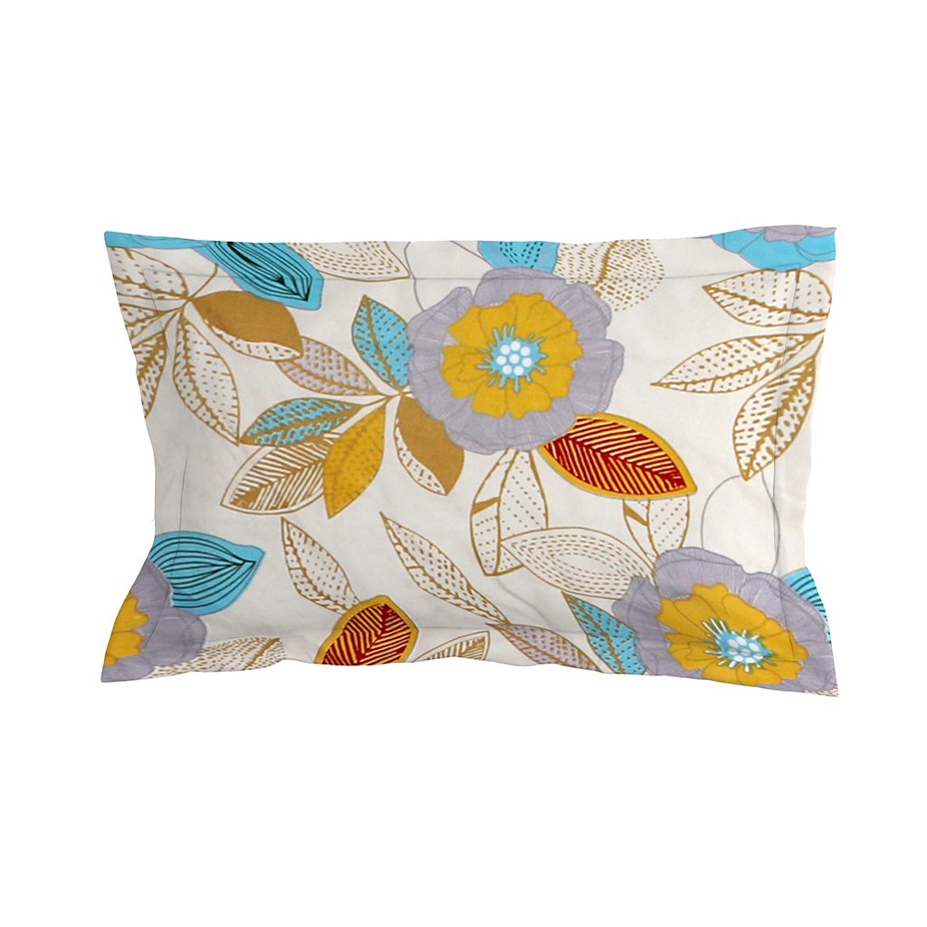 Single Glace Cotton Elastic Fitted Bed Sheet With One Pillow Cover (Cream)