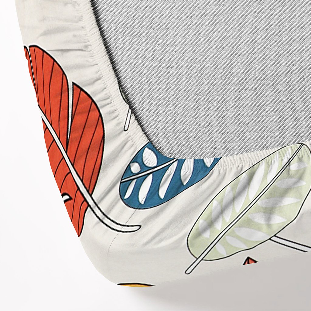 Single Glace Cotton Elastic Fitted Bed Sheet With One Pillow Cover (Multi)