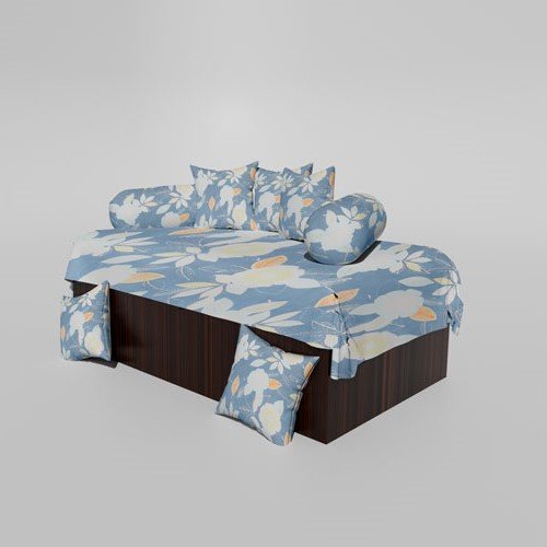 210 TC Cotton Printed Diwan (Set of 8 Pieces)1 Single Bedsheet 5 Cushion Covers And 2 Bolster Cover