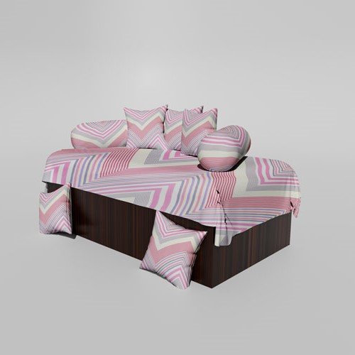 210 TC Cotton Printed Diwan (Set of 8 Pieces)1 Single Bedsheet 5 Cushion Covers And 2 Bolster Cover