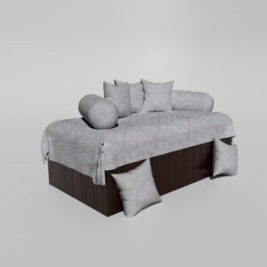 210 TC Cotton Printed Diwan (Set of 8 Pieces)1 Single Bedsheet 5 Cushion Covers And 2 Bolster Cover