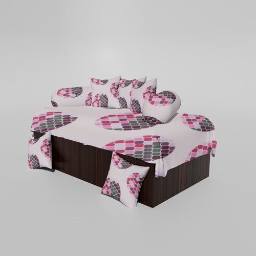 210 TC Cotton Printed Diwan (Set of 8 Pieces)1 Single Bedsheet 5 Cushion Covers And 2 Bolster Cover