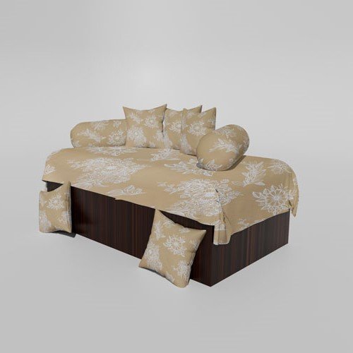 210 TC Cotton Printed Diwan (Set of 8 Pieces)1 Single Bedsheet 5 Cushion Covers And 2 Bolster Cover