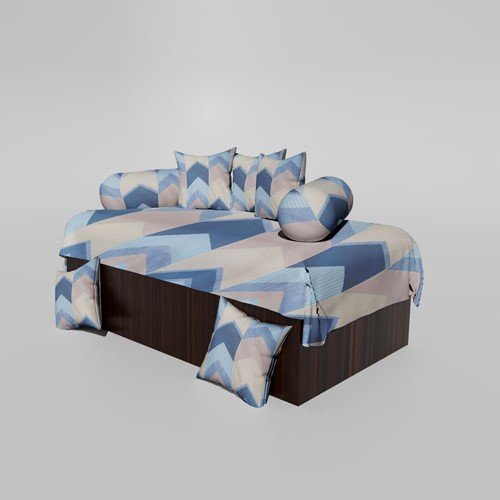 210 TC Cotton Printed Diwan (Set of 8 Pieces)1 Single Bedsheet 5 Cushion Covers And 2 Bolster Cover