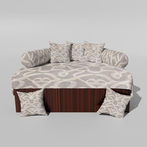 210 TC Cotton Printed Diwan (Set of 8 Pieces)1 Single Bedsheet 5 Cushion Covers And 2 Bolster Cover