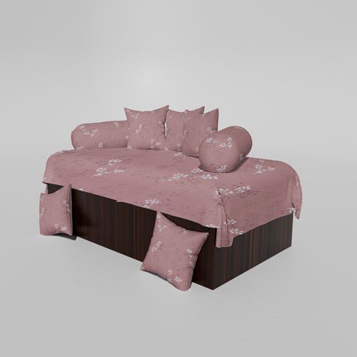 210 TC Cotton Printed Diwan (Set of 8 Pieces)1 Single Bedsheet 5 Cushion Covers And 2 Bolster Cover (Copy)