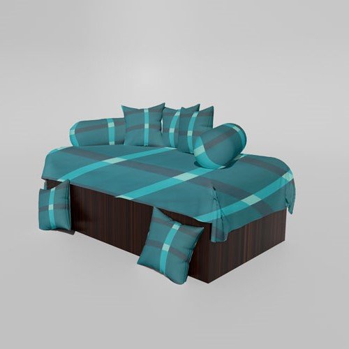 210 TC Cotton Printed Diwan (Set of 8 Pieces)1 Single Bedsheet 5 Cushion Covers And 2 Bolster Cover