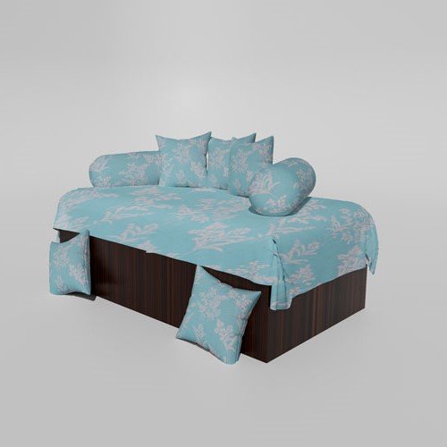 210 TC Cotton Printed Diwan (Set of 8 Pieces)1 Single Bedsheet 5 Cushion Covers And 2 Bolster Cover