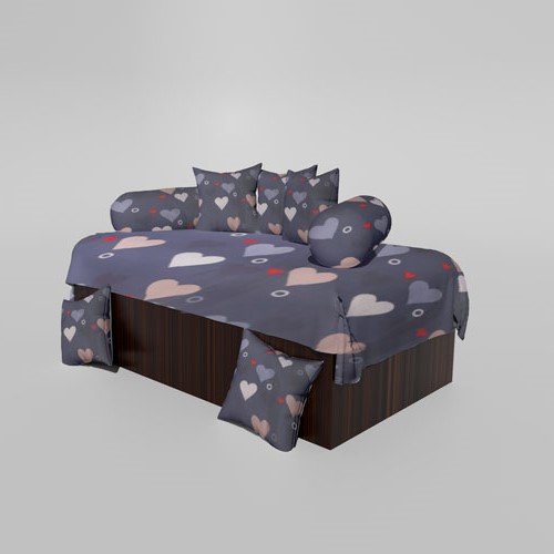 210 TC Cotton Printed Diwan (Set of 8 Pieces)1 Single Bedsheet 5 Cushion Covers And 2 Bolster Cover