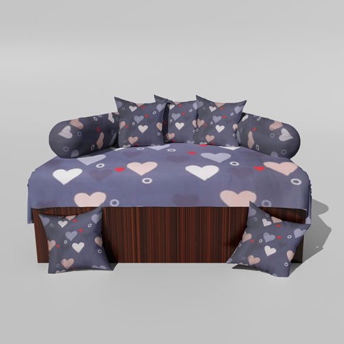 210 TC Cotton Printed Diwan (Set of 8 Pieces)1 Single Bedsheet 5 Cushion Covers And 2 Bolster Cover