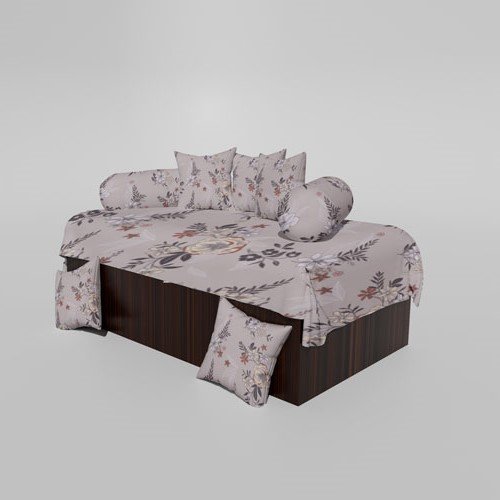 210 TC Cotton Printed Diwan (Set of 8 Pieces)1 Single Bedsheet 5 Cushion Covers And 2 Bolster Cover