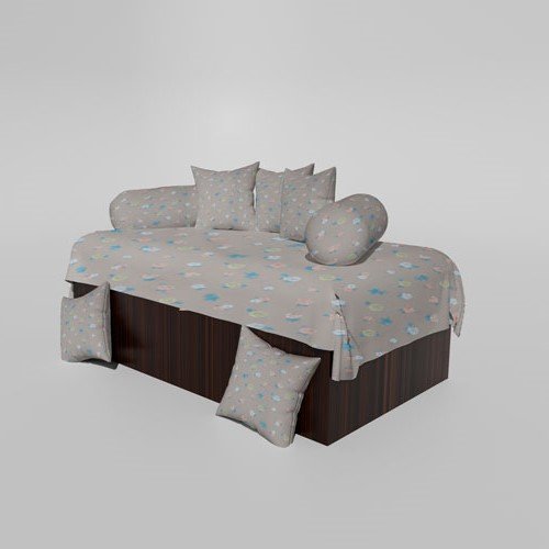 210 TC Cotton Printed Diwan (Set of 8 Pieces)1 Single Bedsheet 5 Cushion Covers And 2 Bolster Cover