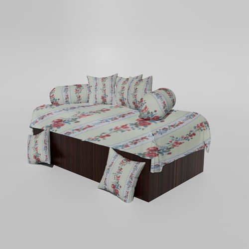 210 TC Cotton Printed Diwan (Set of 8 Pieces)1 Single Bedsheet 5 Cushion Covers And 2 Bolster Cover