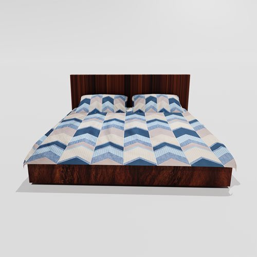 Cotton Double Flat Bedsheet With 2 Pillow Covers (Blue)