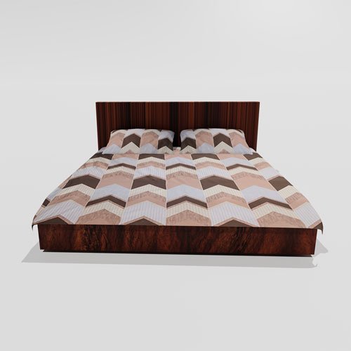 Cotton Double Flat Bedsheet With 2 Pillow Covers (Brown)