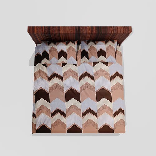 Cotton Double Flat Bedsheet With 2 Pillow Covers (Brown)