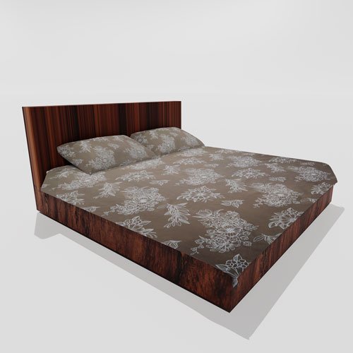 Cotton Double Flat Bedsheet With 2 Pillow Covers (Brown)