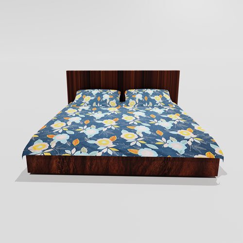 Cotton Double Flat Bedsheet With 2 Pillow Covers (Green)