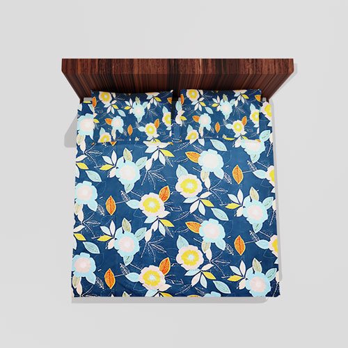 Cotton Double Flat Bedsheet With 2 Pillow Covers (Green)