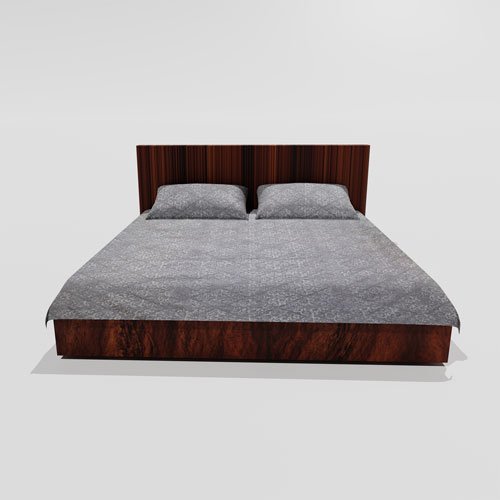 Cotton Double Flat Bedsheet With 2 Pillow Covers (Grey)