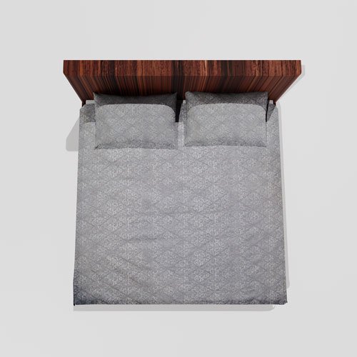 Cotton Double Flat Bedsheet With 2 Pillow Covers (Grey)