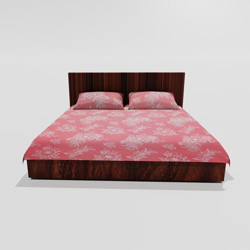 Cotton Double Flat Bedsheet With 2 Pillow Covers (Salmon)