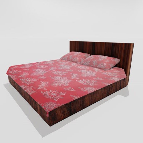 Cotton Double Flat Bedsheet With 2 Pillow Covers (Salmon)