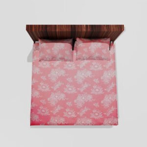 Cotton Double Flat Bedsheet With 2 Pillow Covers (Salmon)