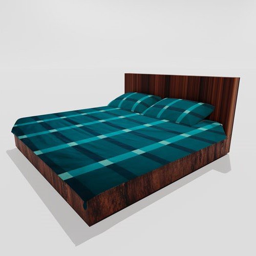 Cotton Double Flat Bedsheet With 2 Pillow Covers (Teal)