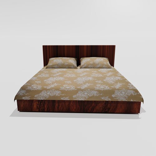 Cotton Double Flat Bedsheet With 2 Pillow Covers (Yellow)