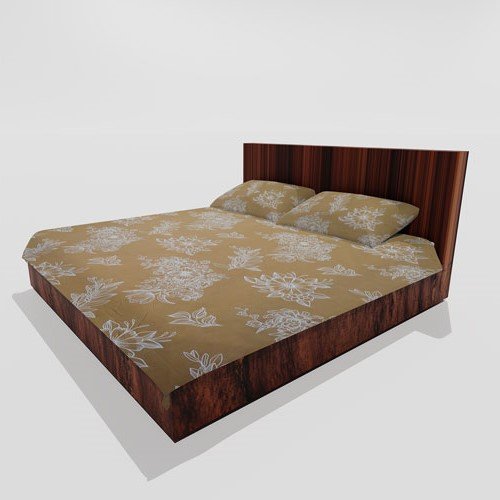 Cotton Double Flat Bedsheet With 2 Pillow Covers (Yellow)