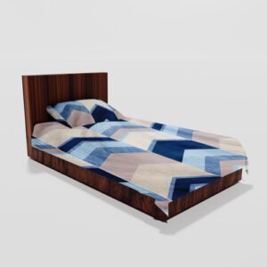 Cotton Single Flat Bed Sheet With 1 Pillow Cover (Blue)