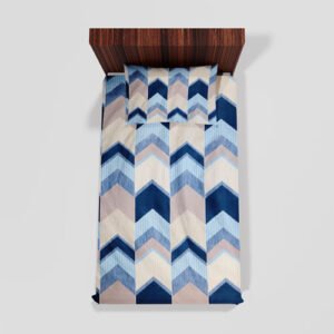 Cotton Single Flat Bed Sheet With 1 Pillow Cover (Blue)