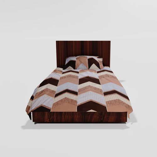 Cotton Single Flat Bed Sheet With 1 Pillow Cover (Brown)