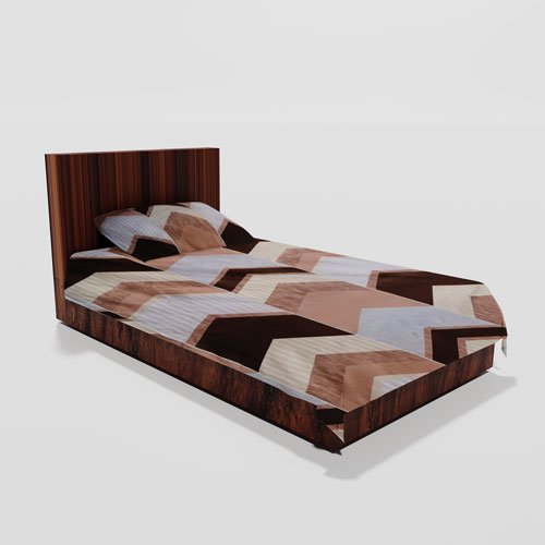 Cotton Single Flat Bed Sheet With 1 Pillow Cover (Brown)