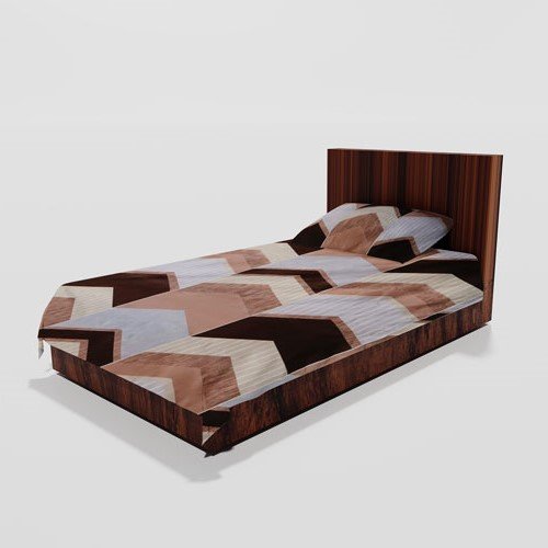 Cotton Single Flat Bed Sheet With 1 Pillow Cover (Brown)