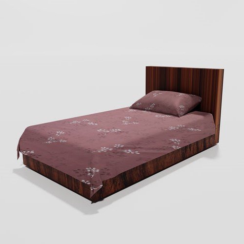 Cotton Single Flat Bed Sheet With 1 Pillow Cover (Coral)