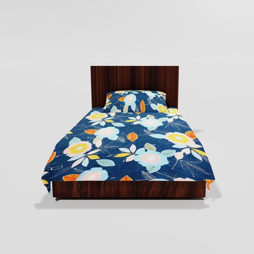 Cotton Single Flat Bed Sheet With 1 Pillow Cover (Green)