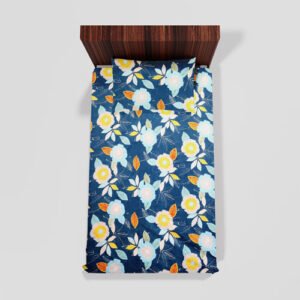 Cotton Single Flat Bed Sheet With 1 Pillow Cover (Green)