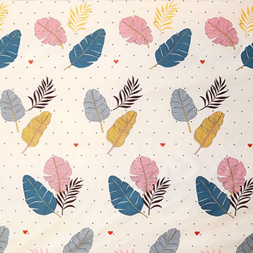 Cotton Single Flat Bed Sheet With 1 Pillow Cover (Multi Leaf)