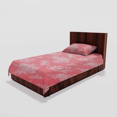 Cotton Single Flat Bed Sheet With 1 Pillow Cover (Salmon)